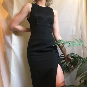 Black dress with slit on leg